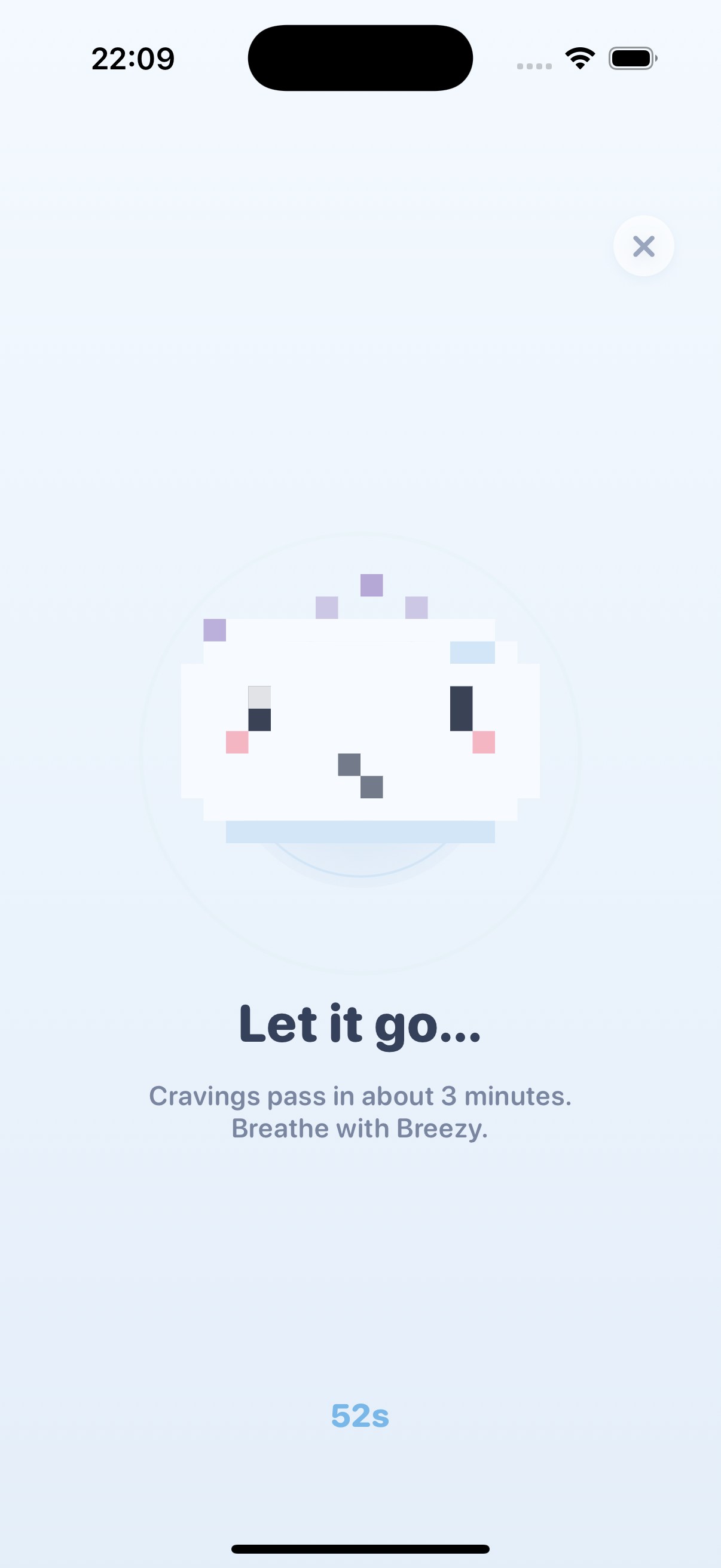 Breezy SOS breathing screen for craving support